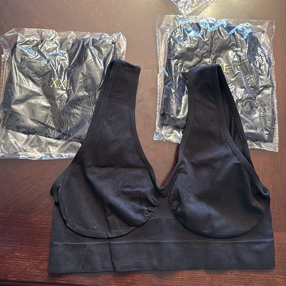 New! Bundle 3 Black Bralettes XXL Fit Like A small - Picture 1 of 9